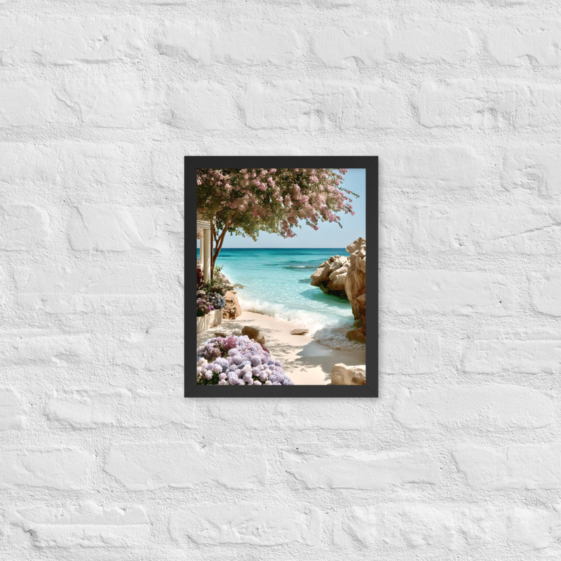 White Sand Premium Luster Photo Paper Framed Poster 