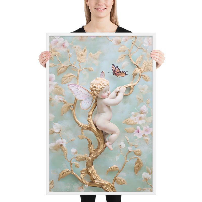 Angel Birth Premium Luster Photo Paper Framed Poster