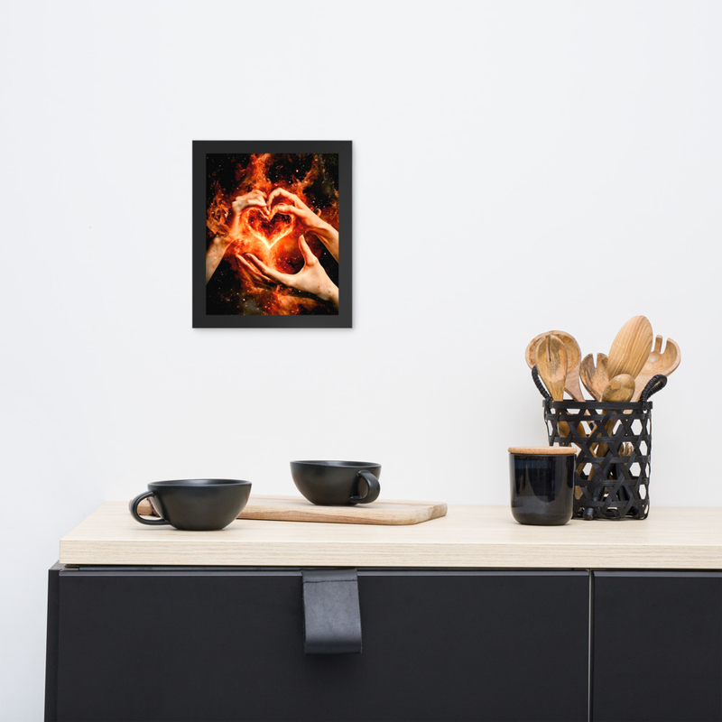 Fiery Heart Premium Luster Photo Paper Framed Poster