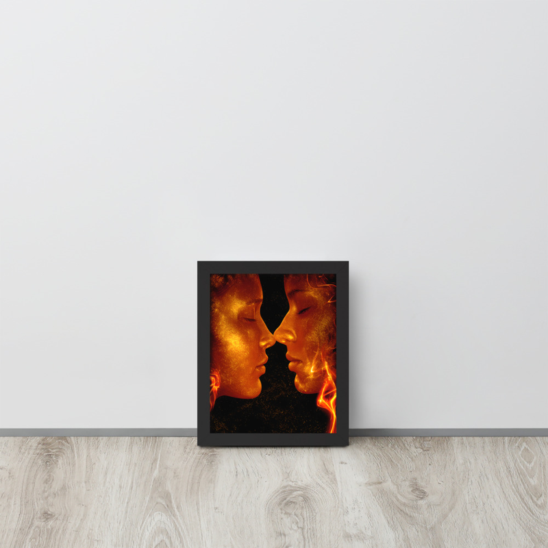 Fire Premium Luster Photo Paper Framed Poster 