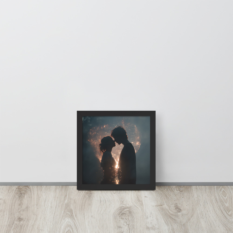 Romantic Silhouette Premium Luster Photo Paper Framed Poster 