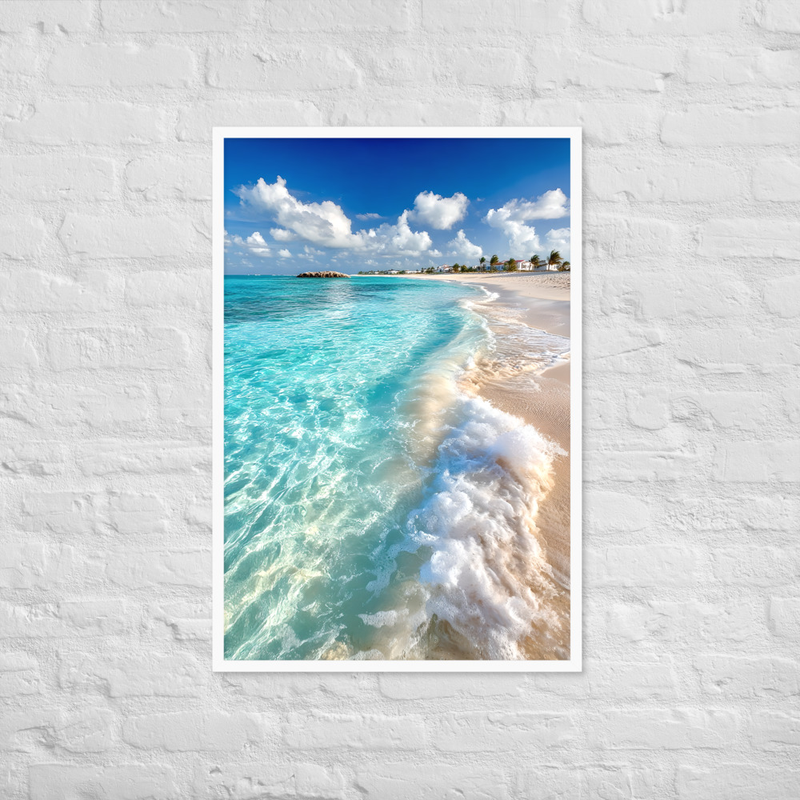Happy Wave Premium Luster Photo Paper Framed Poster