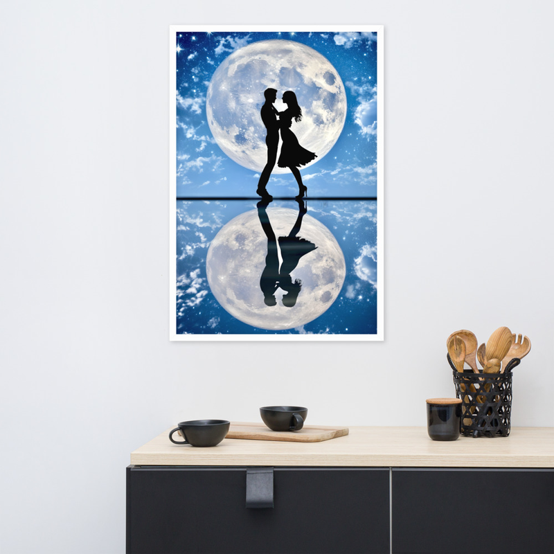 Romantic Moonlight Premium Luster Photo Paper Framed Poster