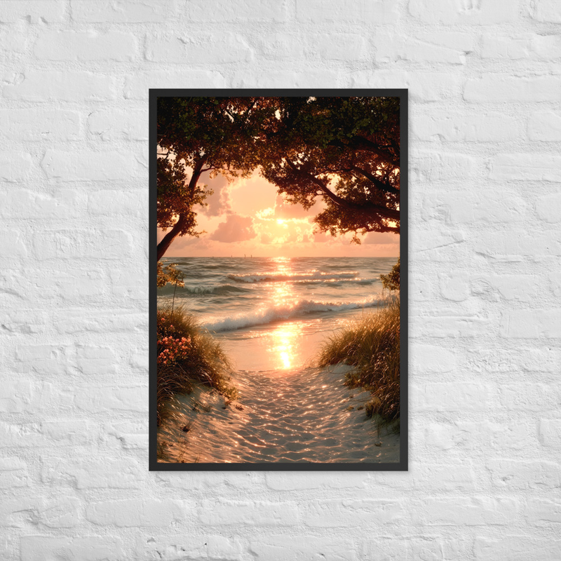 Golden Paradise Premium Luster Photo Paper Framed Poster