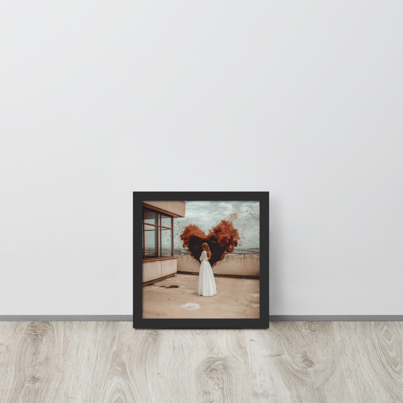 Smoking Love Premium Luster Photo Paper Framed Poster 