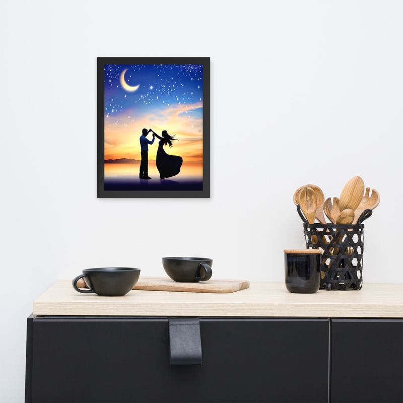 Dancing Lovers Premium Luster Photo Paper Framed Poster 