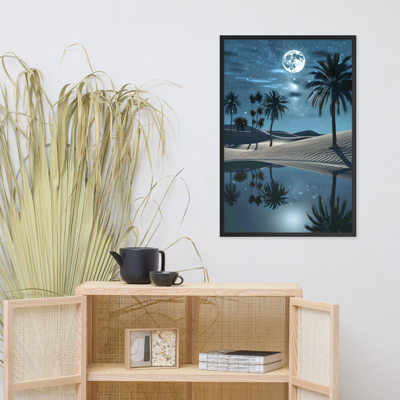 Desert Night Premium Luster Photo Paper Framed Poster