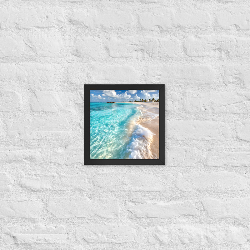 Happy Wave Premium Luster Photo Paper Framed Poster 