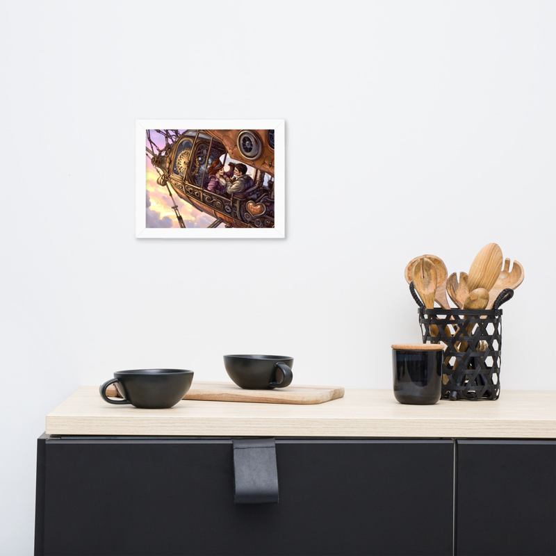 Flying Love Premium Luster Photo Paper Framed Poster