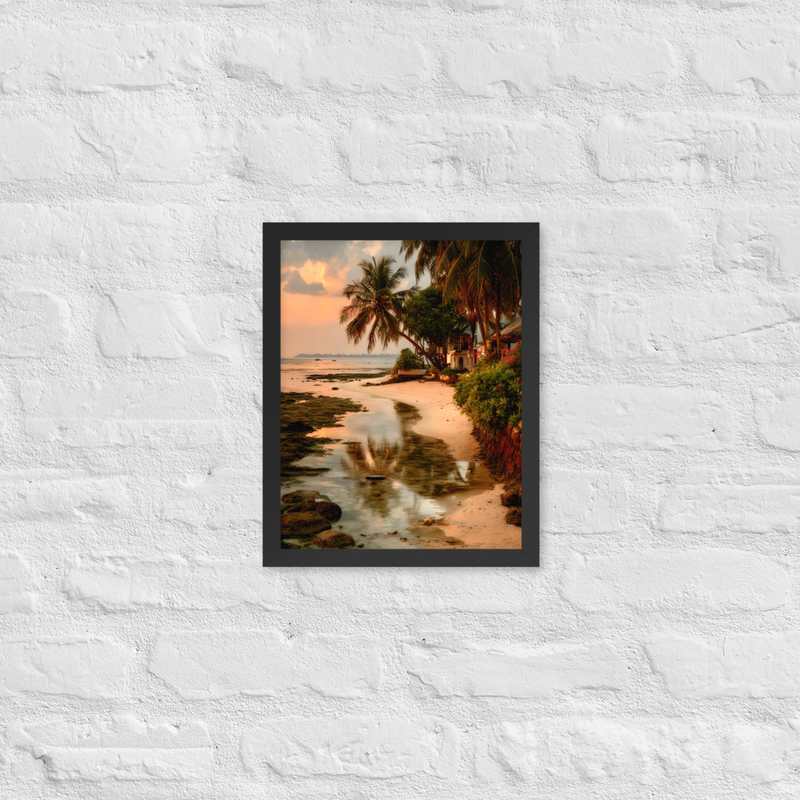 Mirror Beach Premium Luster Photo Paper Framed Poster 