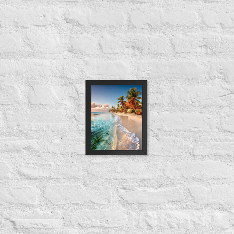 Golden Sea Premium Luster Photo Paper Framed Poster 