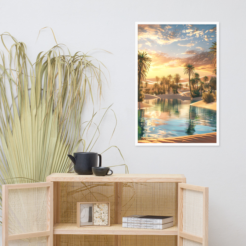 Mirage Lake Premium Luster Photo Paper Framed Poster