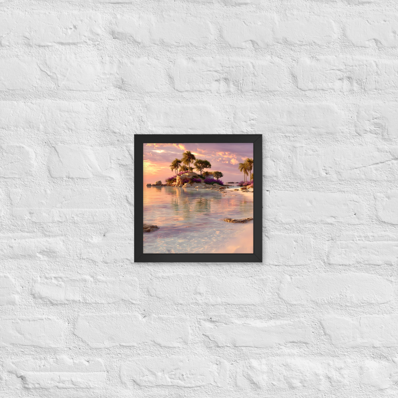 Serenity Island Premium Luster Photo Paper Framed Poster 