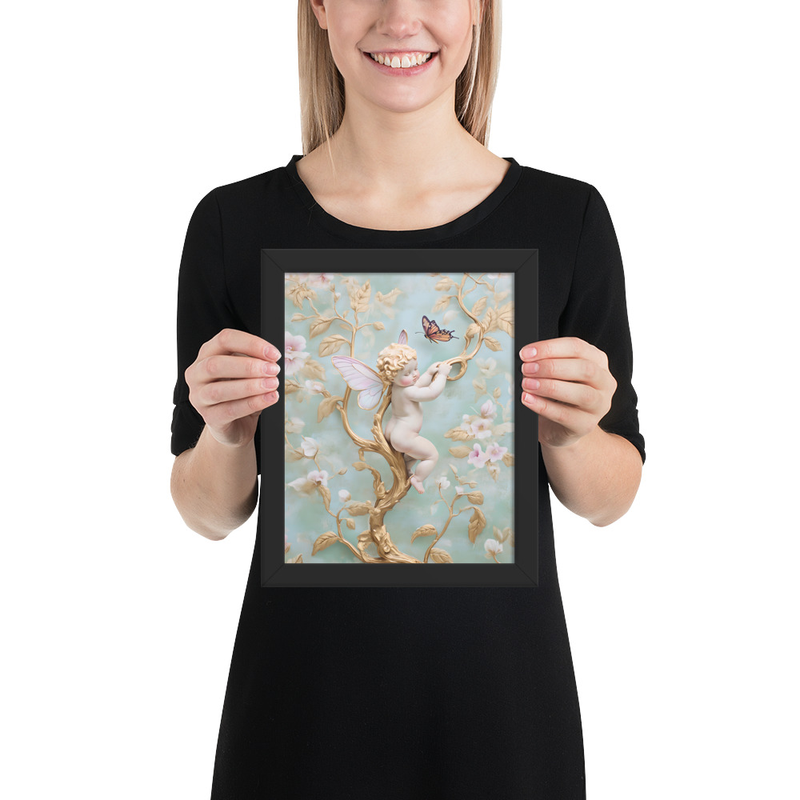 Angel Birth Premium Luster Photo Paper Framed Poster 