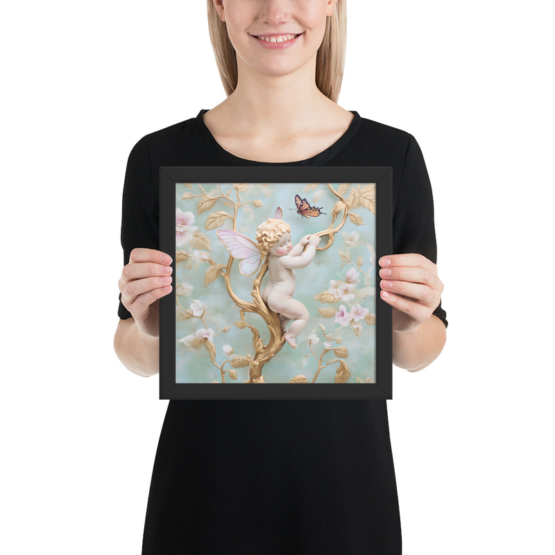 Angel Birth Premium Luster Photo Paper Framed Poster 