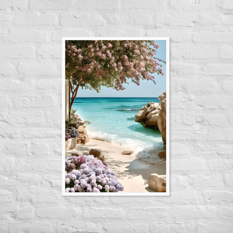 White Sand Premium Luster Photo Paper Framed Poster 