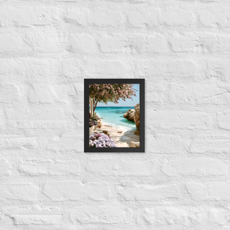 White Sand Premium Luster Photo Paper Framed Poster 