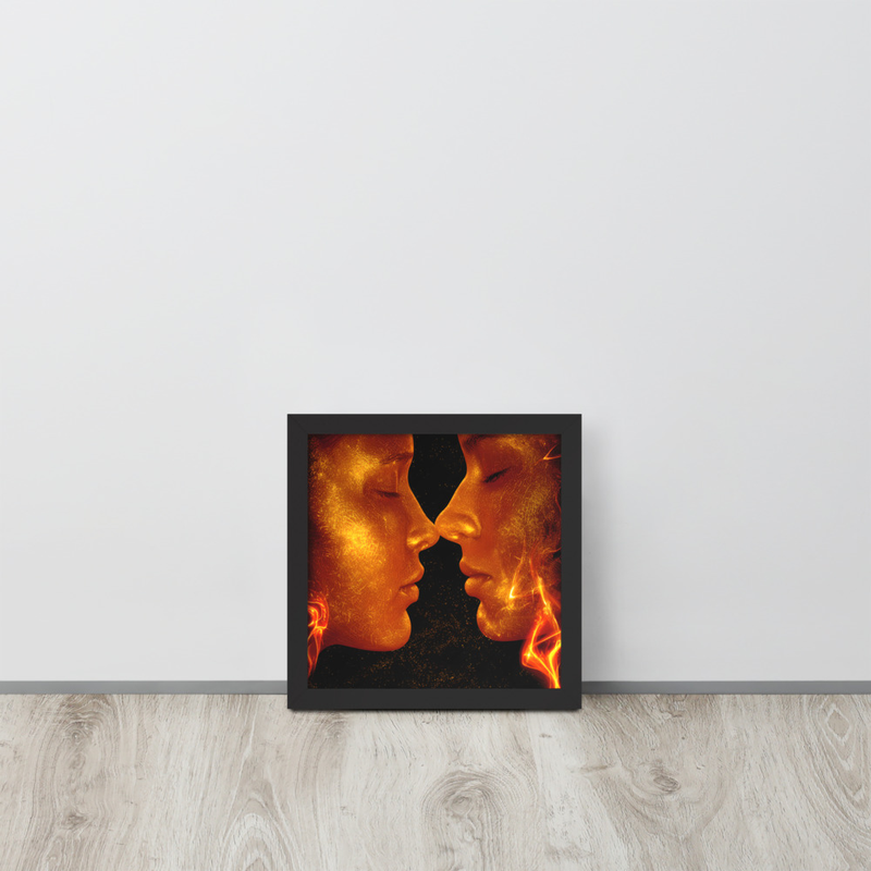 Fire Premium Luster Photo Paper Framed Poster 
