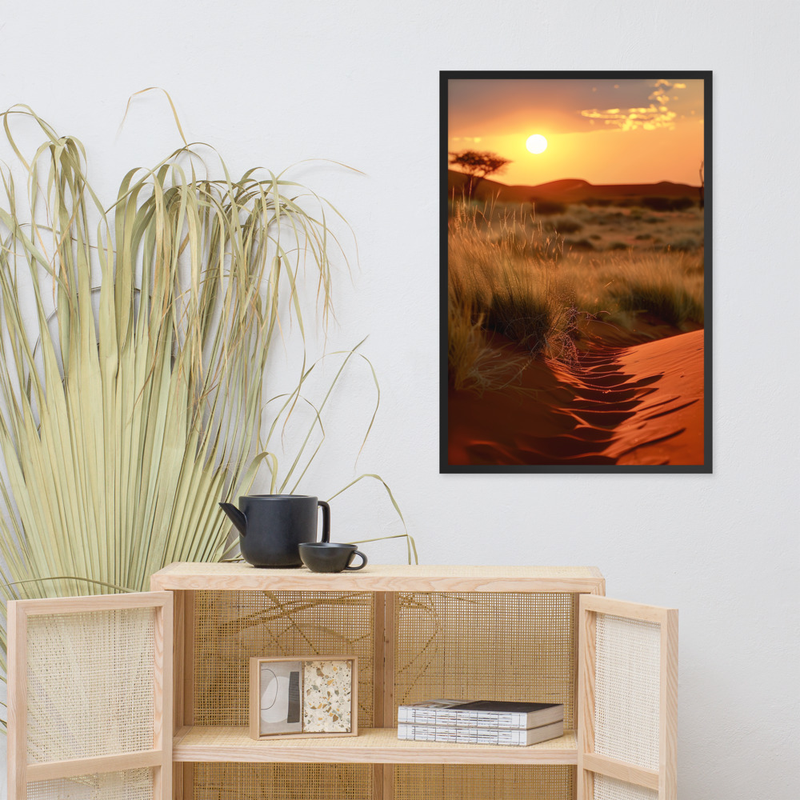Sunset Dunes Premium Luster Photo Paper Framed Poster