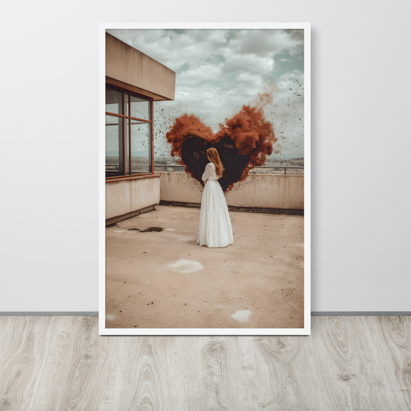 Smoking Love Premium Luster Photo Paper Framed Poster