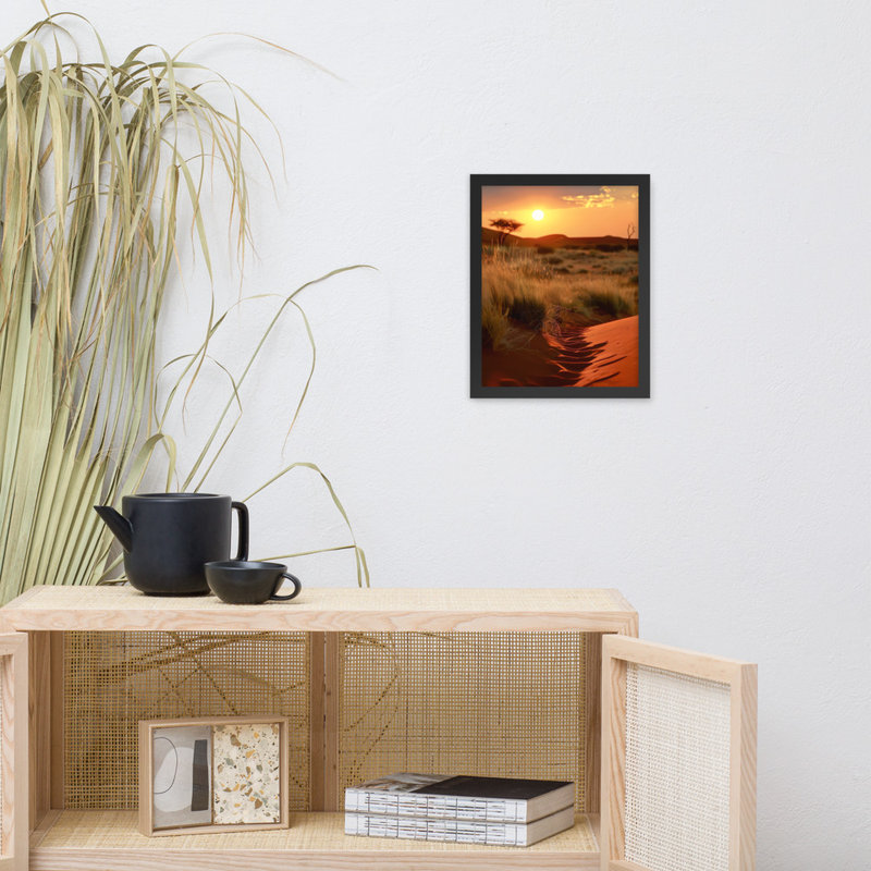 Sunset Dunes Premium Luster Photo Paper Framed Poster 