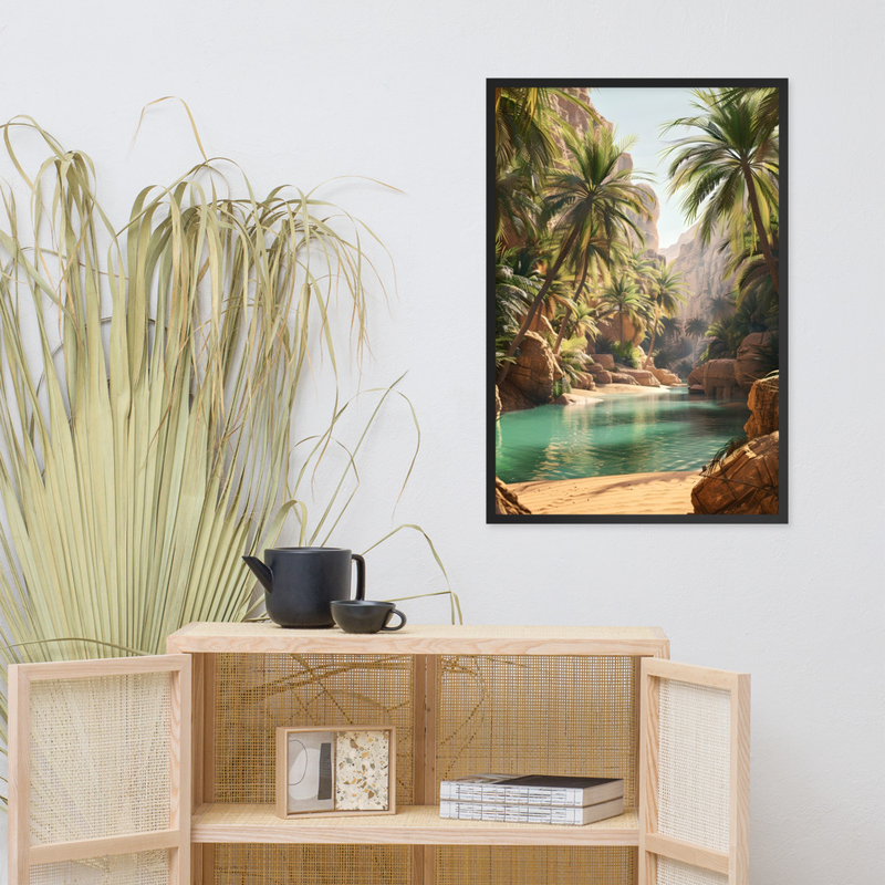 Palm Whisper Premium Luster Photo Paper Framed Poster