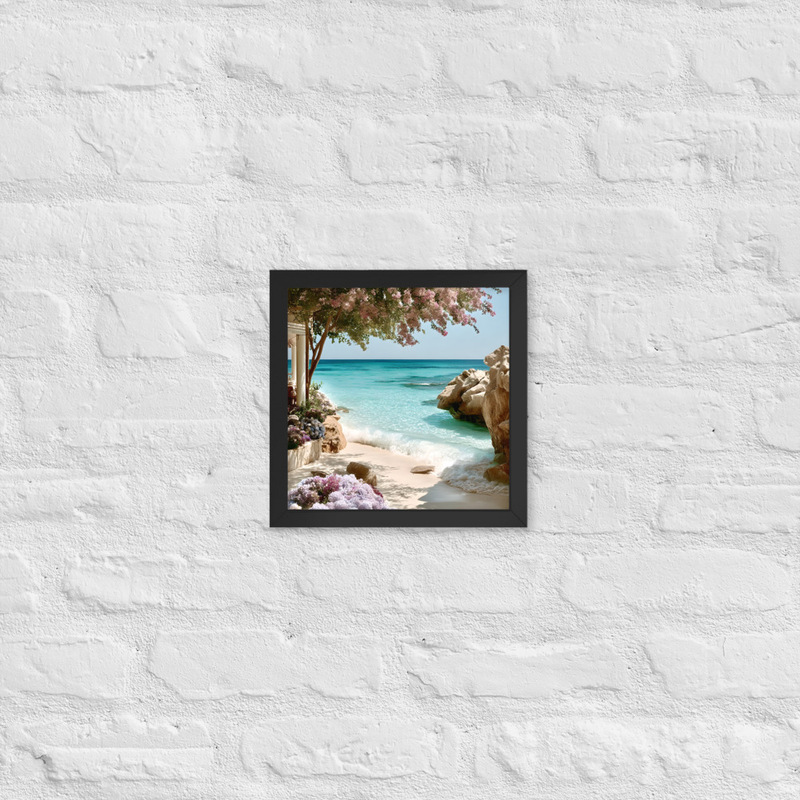 White Sand Premium Luster Photo Paper Framed Poster 