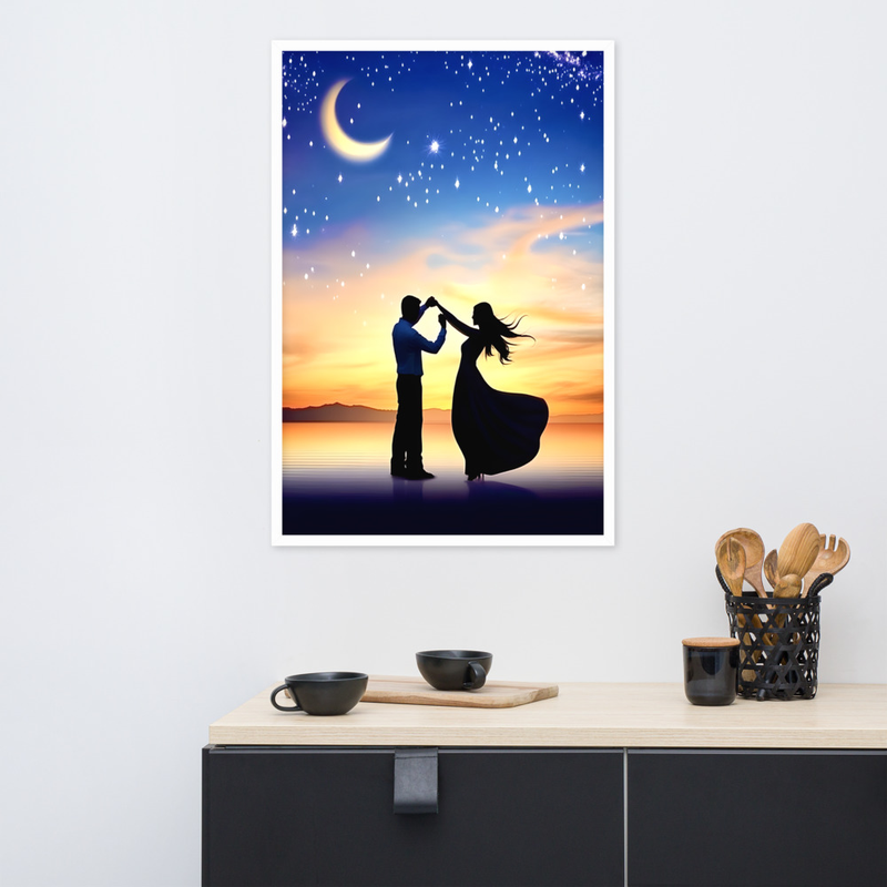 Dancing Lovers Premium Luster Photo Paper Framed Poster