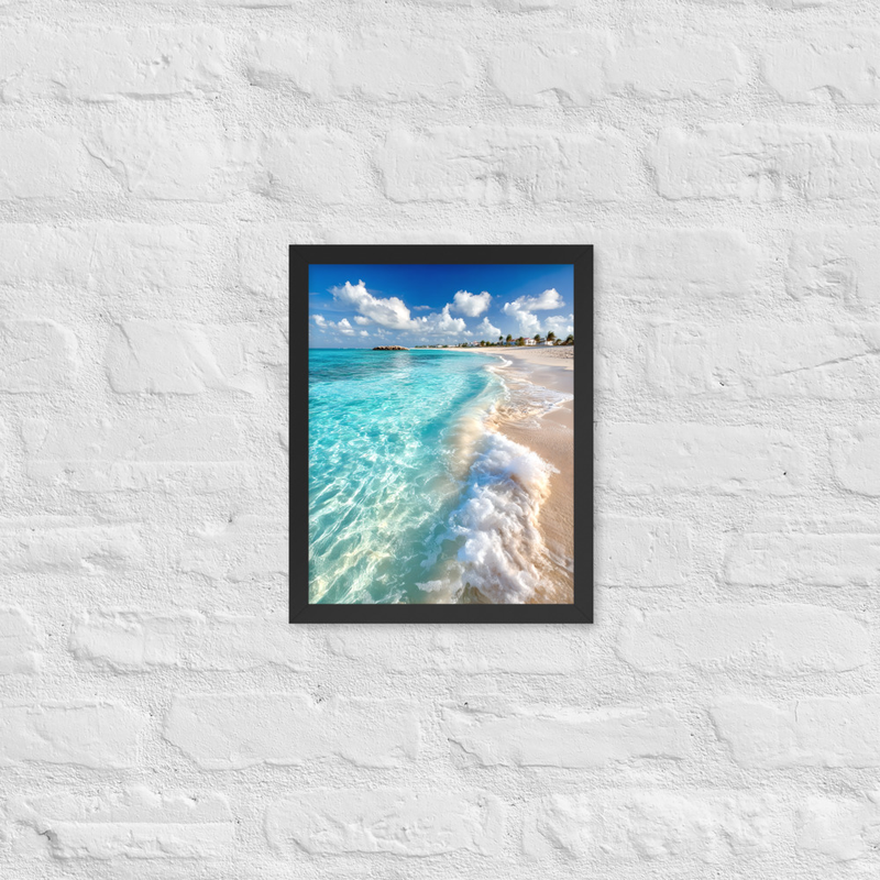 Happy Wave Premium Luster Photo Paper Framed Poster 