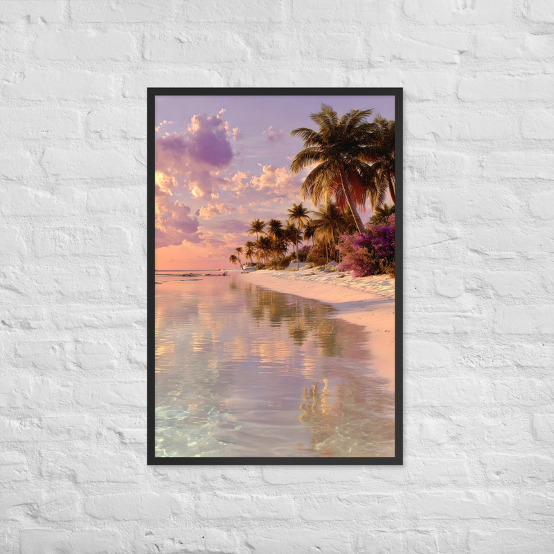Paradise Island Premium Luster Photo Paper Framed Poster