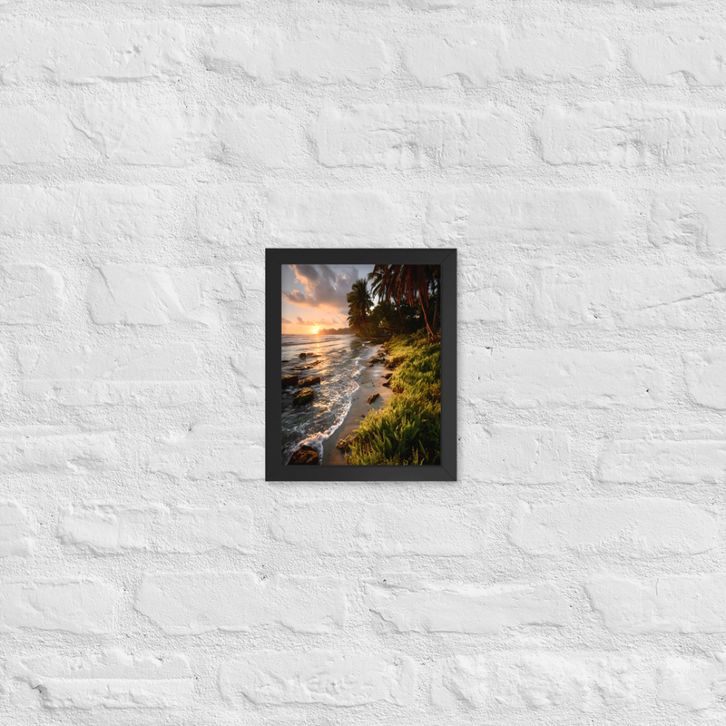 Sunset Premium Luster Photo Paper Framed Poster 