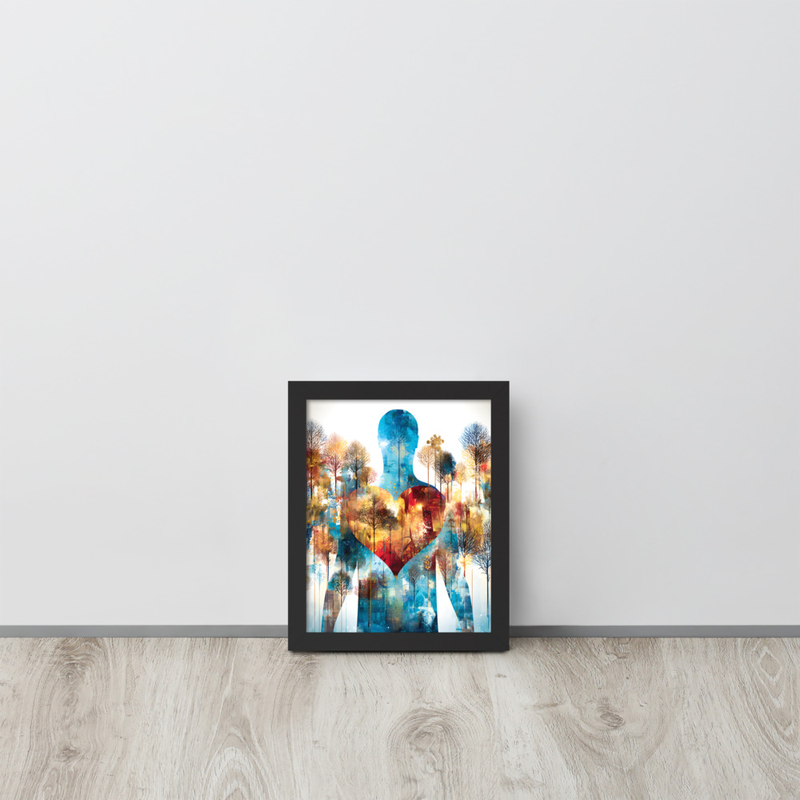 Growing Heart Premium Luster Photo Paper Framed Poster 