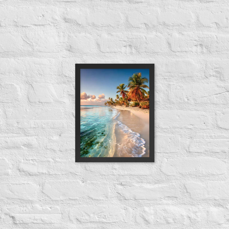 Golden Sea Premium Luster Photo Paper Framed Poster 