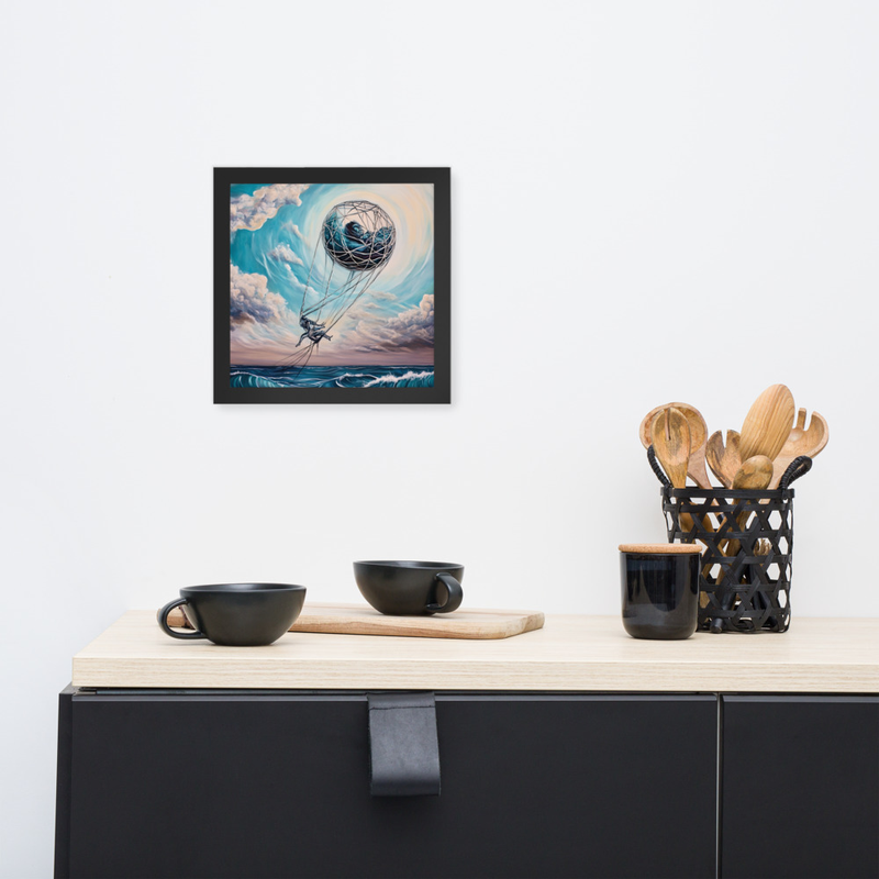 Baloon Love Premium Luster Photo Paper Framed Poster