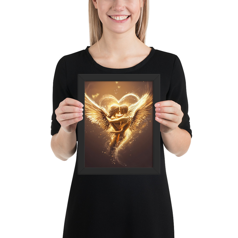 Loving Angels Premium Luster Photo Paper Framed Poster 