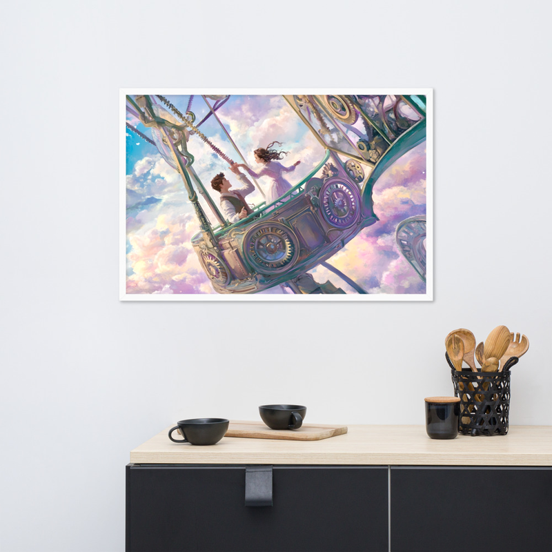 Sapphire Sky Premium Luster Photo Paper Framed Poster