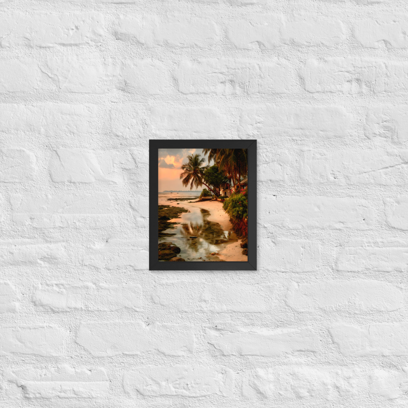 Mirror Beach Premium Luster Photo Paper Framed Poster 