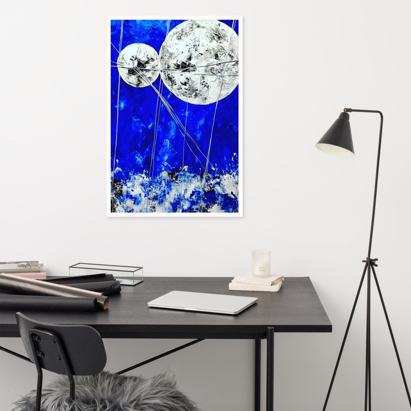 2 Moon Premium Luster Photo Paper Framed Poster