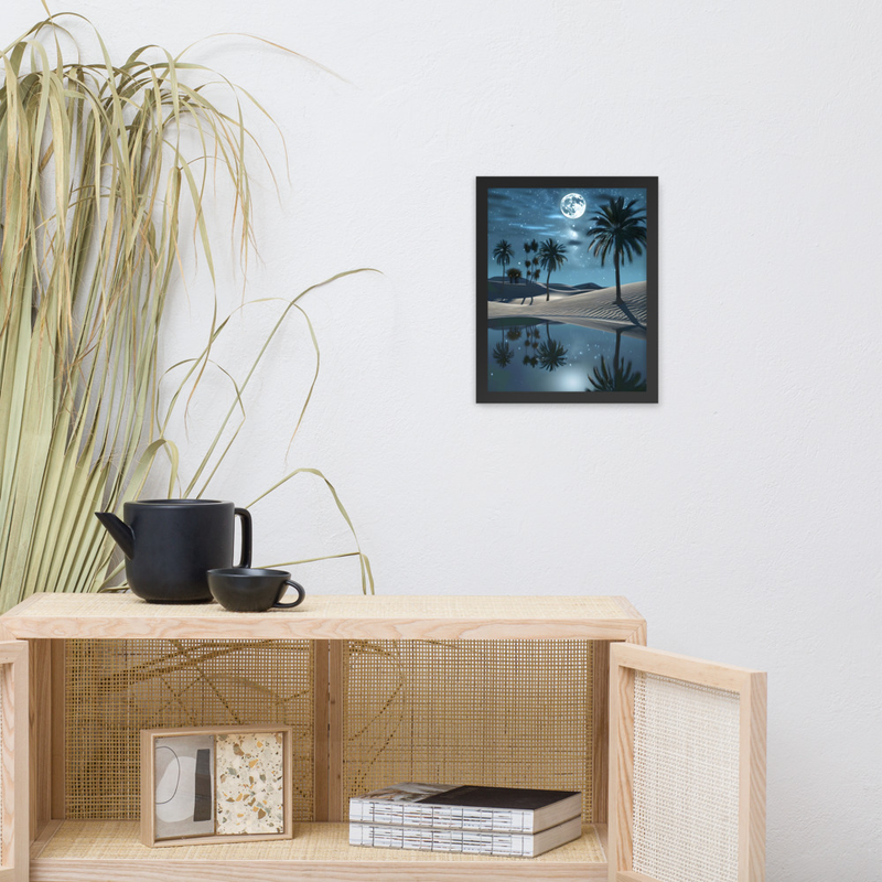 Desert Night Premium Luster Photo Paper Framed Poster 