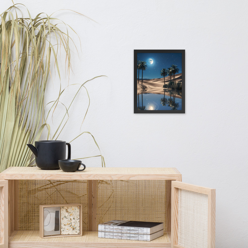 Blue Desert Premium Luster Photo Paper Framed Poster 