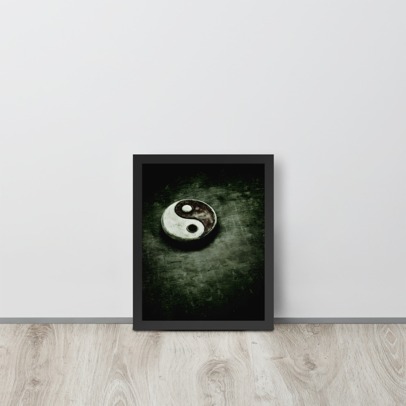 Ying Yang Premium Wall Art Premium Luster Photo Paper Framed Poster 