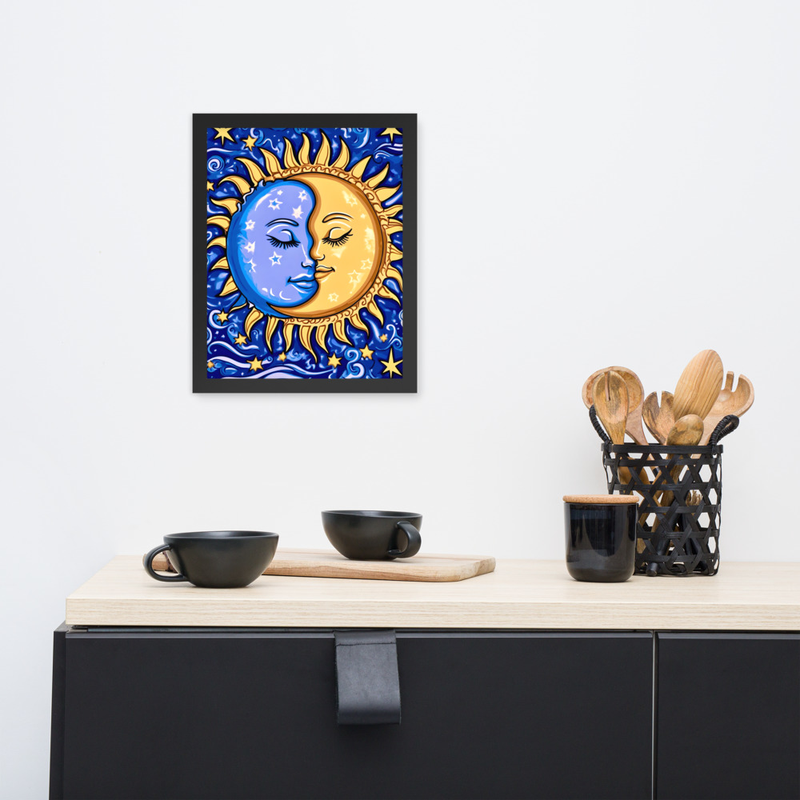 Starry Night Premium Luster Photo Paper Framed Poster 