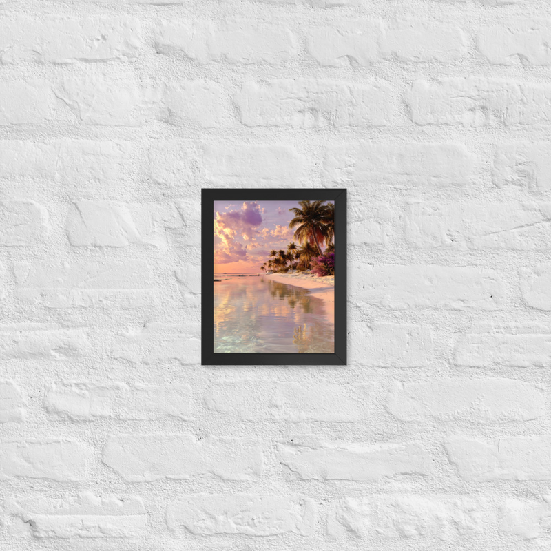 Paradise Island Premium Luster Photo Paper Framed Poster 