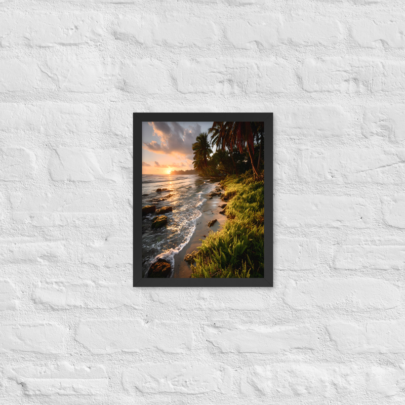 Sunset Premium Luster Photo Paper Framed Poster 