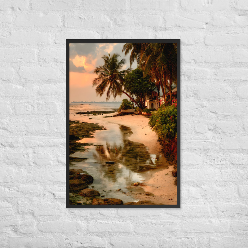 Mirror Beach Premium Luster Photo Paper Framed Poster