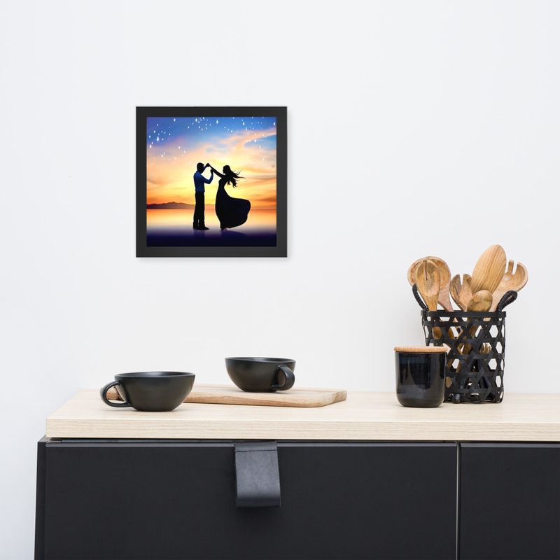 Dancing Lovers Premium Luster Photo Paper Framed Poster 