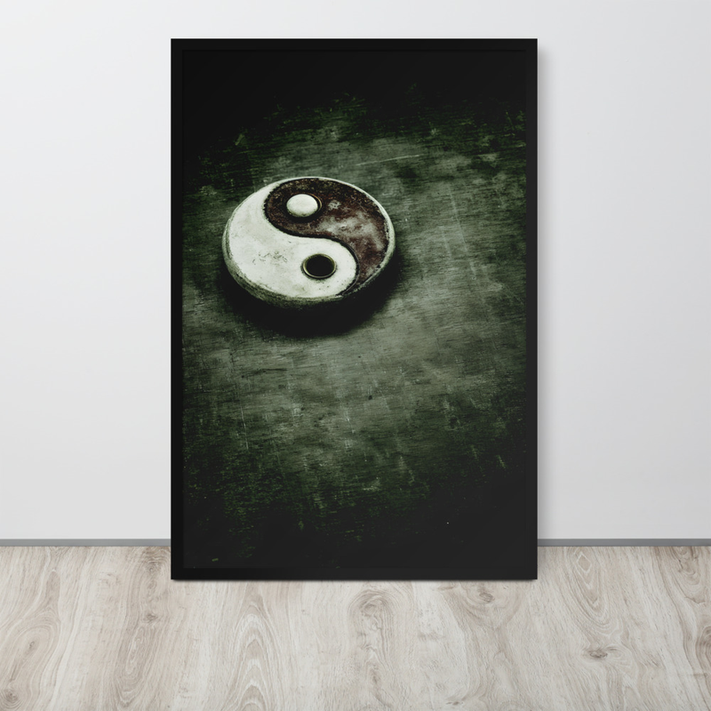 Ying Yang Premium Wall Art Premium Luster Photo Paper Framed Poster