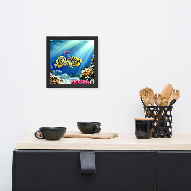 Fishy Love Premium Luster Photo Paper Framed Poster