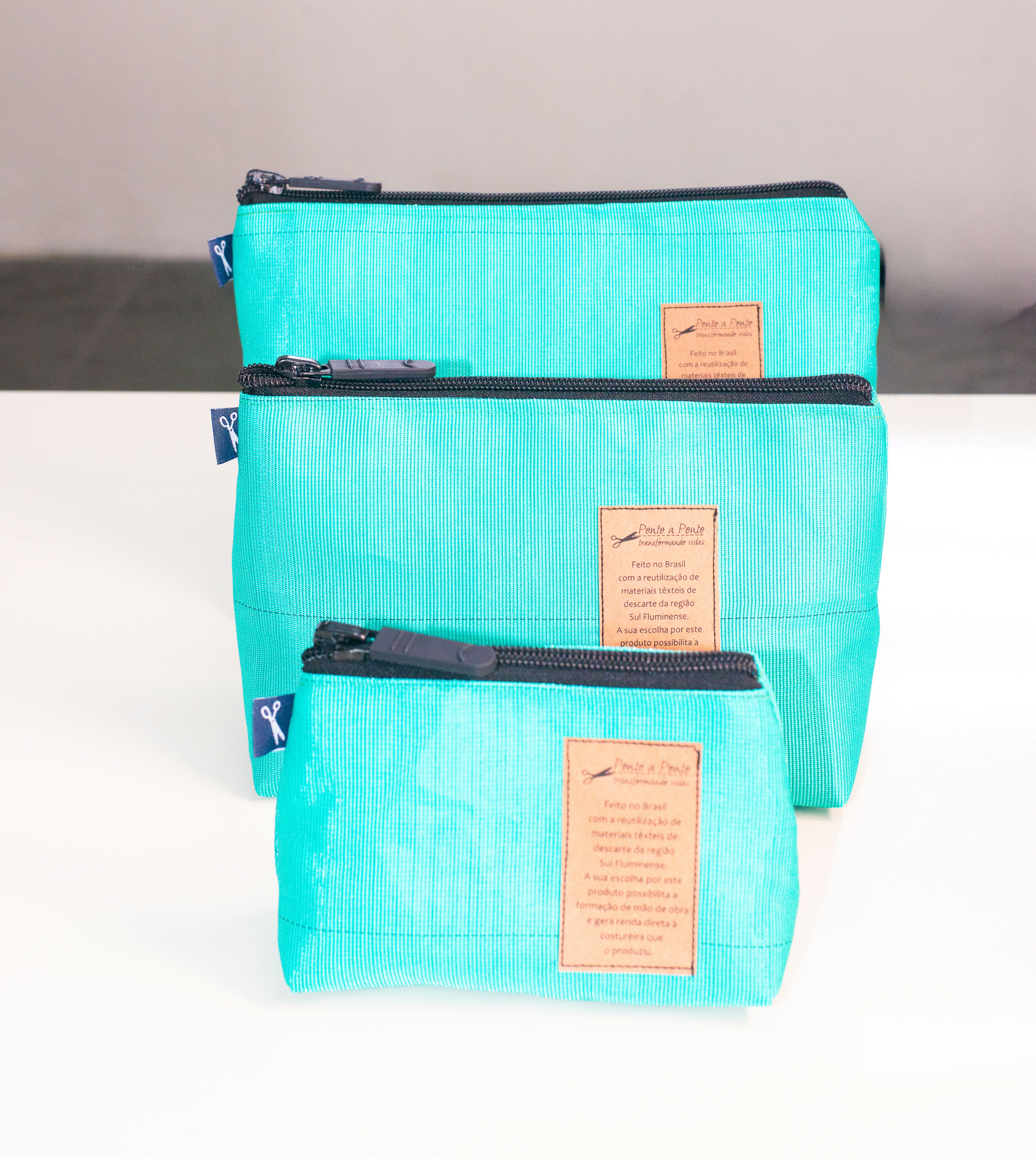 💄 Necessaire Sustentável Tamanho G Cor Verde