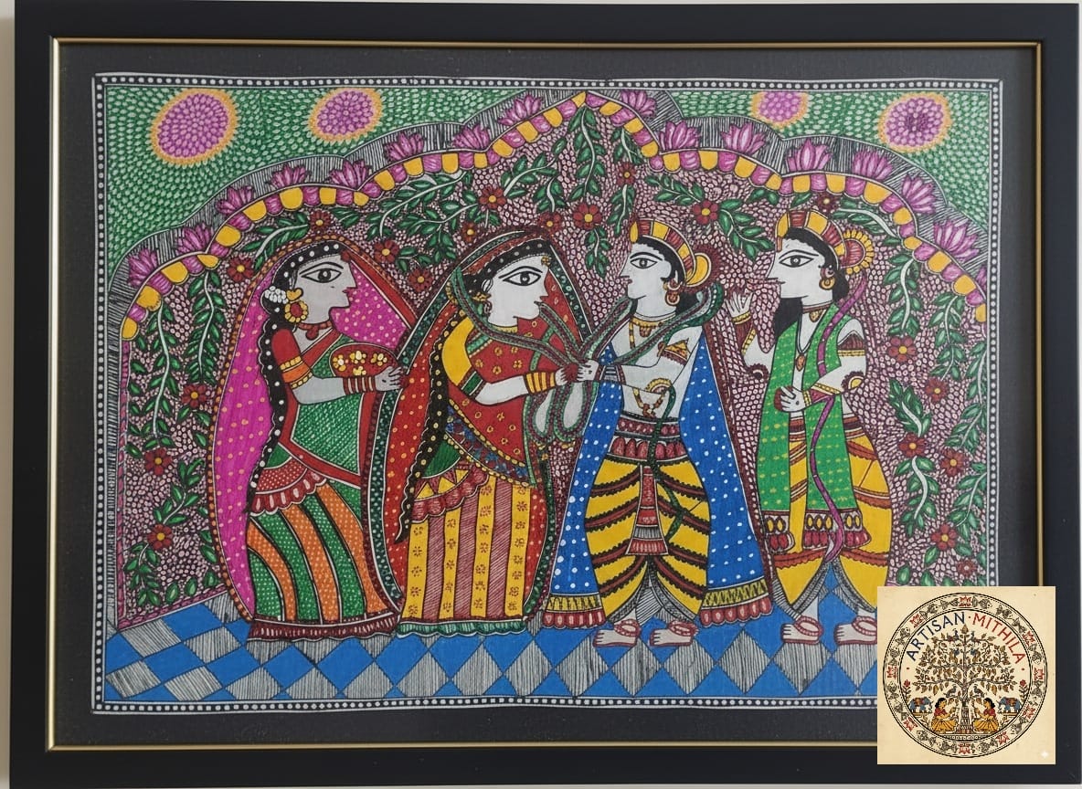 Ram Sita Varmala Mithila Painting